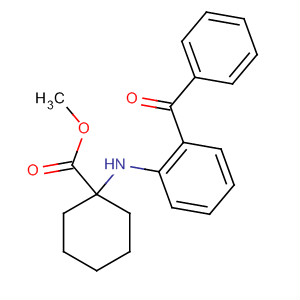 Cyclohexanecarboxylic acid, 1-(benzoylphenylamino)-, methyl ester molecular structure