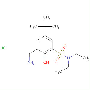 Benzenesulfonamide,3-(aminomethyl)-5-(1,1-dimethylethyl)-N,N-diethyl-2-hydroxy-,monohydrochloride molecular structure