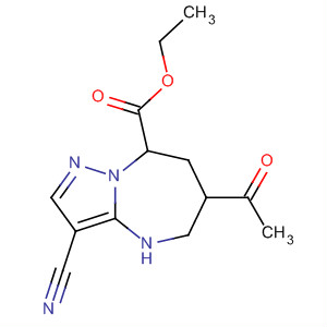 4H-Pyrazolo[1,5-a][1,3]diazepine-8-carboxylic acid,6-acetyl-3-cyano-5,6,7,8-tetrahydro-, ethyl ester molecular structure