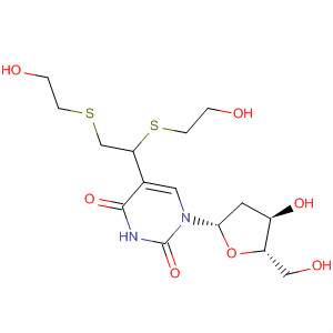 Uridine, 5-[1,2-bis[(2-hydroxyethyl)thio]ethyl]-2'-deoxy- molecular structure