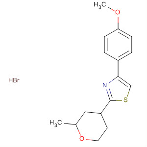 Thiazole, 4-(4-methoxyphenyl)-2-(tetrahydro-2-methyl-2H-pyran-4-yl)-,hydrobromide molecular structure