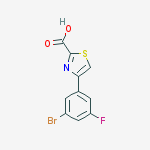 4-(3-bromo-5-fluorophenyl)-1,3-thiazole-2-carboxylic Acid molecular structure