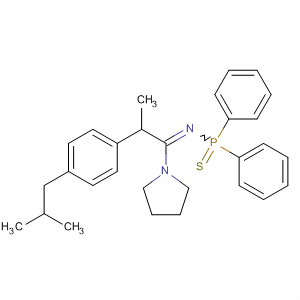 Pyrrolidine,1-[1-[(diphenylphosphinothioyl)imino]-2-[4-(2-methylpropyl)phenyl]propyl]- molecular structure