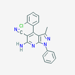 6-amino-4-(2-chlorophenyl)-3-methyl-1-phenylpyrazolo[3,4-b]pyridine-5-carbonitrile molecular structure