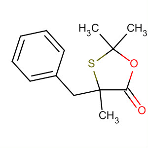 1,3-Oxathiolan-5-one, 2,2,4-trimethyl-4-(phenylmethyl)- molecular structure
