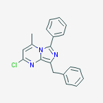 Imidazo[1,5-a]pyrimidine, 2-chloro-4-methyl-6-phenyl-8-(phenylmethyl)- molecular structure