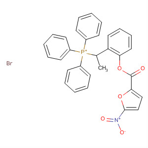 Phosphonium,[1-[2-[[(5-nitro-2-furanyl)carbonyl]oxy]phenyl]ethyl]triphenyl-, bromide molecular structure