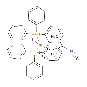 Rhodium,diiodo(2-isocyano-2-methylpropane)methylbis(triphenylphosphine)- molecular structure