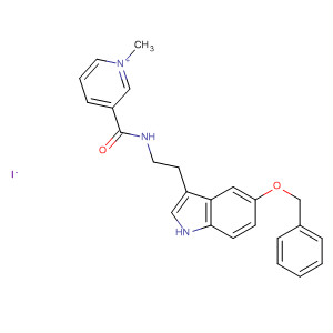 Pyridinium,1-methyl-3-[[[2-[5-(phenylmethoxy)-1H-indol-3-yl]ethyl]amino]carbonyl]-,iodide molecular structure