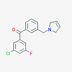 3-CHLORO-5-FLUORO-3-(3-PYRROLINOMETHYL) BENZOPHENONE molecular structure
