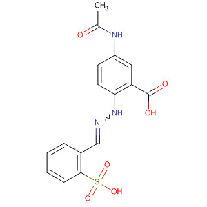 Benzoic acid, 5-(acetylamino)-2-[[(2-sulfophenyl)methylene]hydrazino]- molecular structure