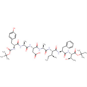 L-Threonine,N-[N-[N-[N-[N-[N-[N-[(1,1-dimethylethoxy)carbonyl]-L-tyrosyl]-L-alanyl]-L-a-aspartyl]-L-alanyl]-L-isoleucyl]-L-phenylalanyl]-, 4-(1,1-dimethylethyl)ester molecular structure