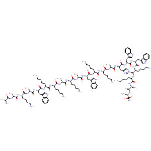 L-Alaninamide,L-alanyl-L-alanyl-L-lysyl-L-alanyl-L-tryptophyl-L-lysyl-L-lysyl-L-alanyl-L-lysyl-L-alanyl-L-tryptophyl-L-lysyl-L-lysyl-L-alanyl-L-histidyl-L-tryptophyl-L-tryptophyl-L-lysyl-L-lysyl-L-alanyl- molecular structure