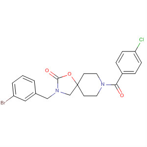 1-Oxa-3,8-diazaspiro[4.5]decan-2-one,3-[(3-bromophenyl)methyl]-8-(4-chlorobenzoyl)- molecular structure