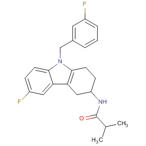 Propanamide,N-[6-fluoro-9-[(3-fluorophenyl)methyl]-2,3,4,9-tetrahydro-1H-carbazol-3-yl]-2-methyl- molecular structure