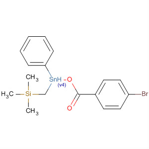 Benzoic acid, 4-bromo-, 1,1'-[phenyl[(trimethylsilyl)methyl]stannylene]ester molecular structure