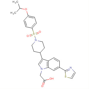 1H-Indole-1-acetic acid,3-[1-[[4-(1-methylethoxy)phenyl]sulfonyl]-4-piperidinyl]-6-(2-thiazolyl)- molecular structure