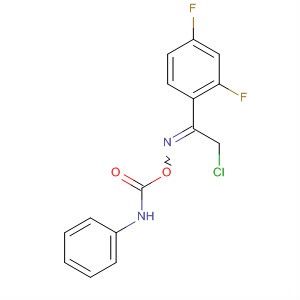 Ethanone, 2-chloro-1-(2,4-difluorophenyl)-,O-[(phenylamino)carbonyl]oxime molecular structure
