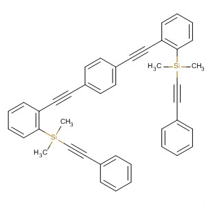 Benzene, 1,4-bis[2-[2-[dimethyl(2-phenylethynyl)silyl]phenyl]ethynyl]- molecular structure