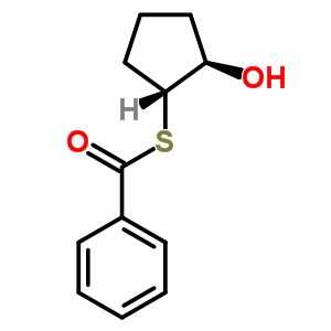 S-[(1R,2R)-2-hydroxycyclopentyl] benzenecarbothioate molecular structure