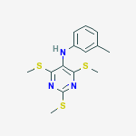 N-(3-methylphenyl)-2,4,6-tris(methylsulfanyl)pyrimidin-5-amine molecular structure