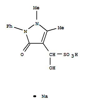 sodium 2,3-dihydro-alpha-hydroxy-1,5-dimethyl-3-oxo-2-phenyl-1H-pyrazole-4-methanesulphonate molecular structure