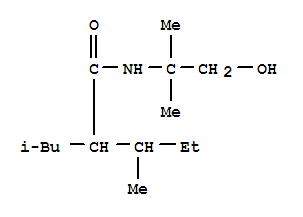 N-(2-hydroxy-1,1-dimethylethyl)-2-isobutyl-3-methylvaleramide molecular structure