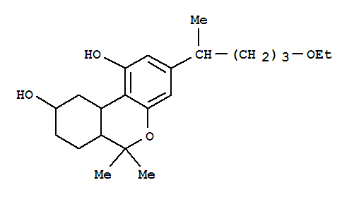 6H-Dibenzo[b,d]pyran-1,9-diol,3-(4-ethoxy-1-methylbutyl)-6a,7,8,9,10,10a-hexahydro-6,6-dimethyl- molecular structure