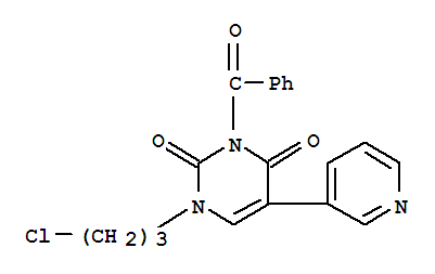 2,4(1H,3H)-Pyrimidinedione,  3-benzoyl-1-(3-chloropropyl)-5-(3-pyridinyl)- molecular structure