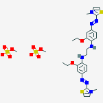 2,2-(Ethylenebis(imino(3-ethoxy-4,1-phenylene)azo))bis(3-methylthiazolium) dimethyl disulphate molecular structure